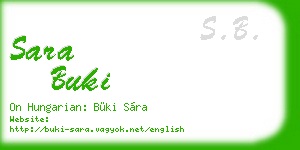 sara buki business card